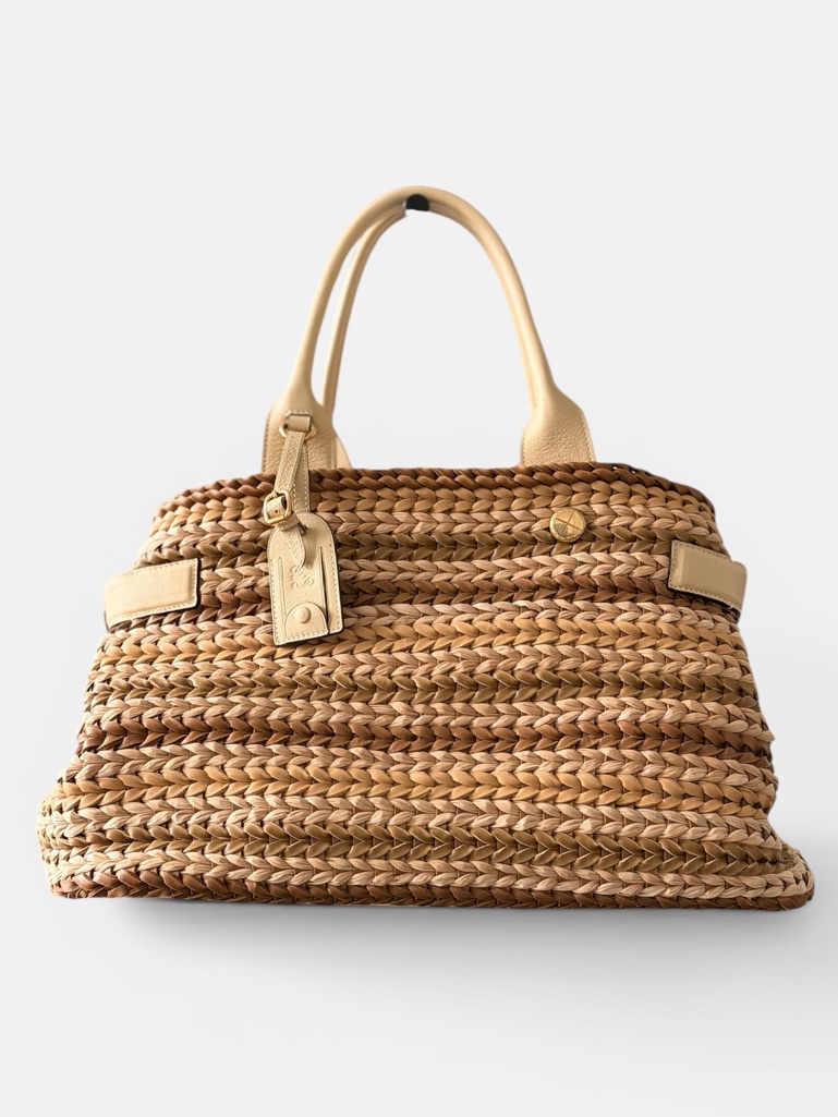 Loewe Runway Leather/Straw Bag